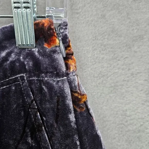 Anthropologie Ett Twa Jessie Velvet Wide Leg Pants Floral Burnout Boho Size Xs - Picture 4 of 9